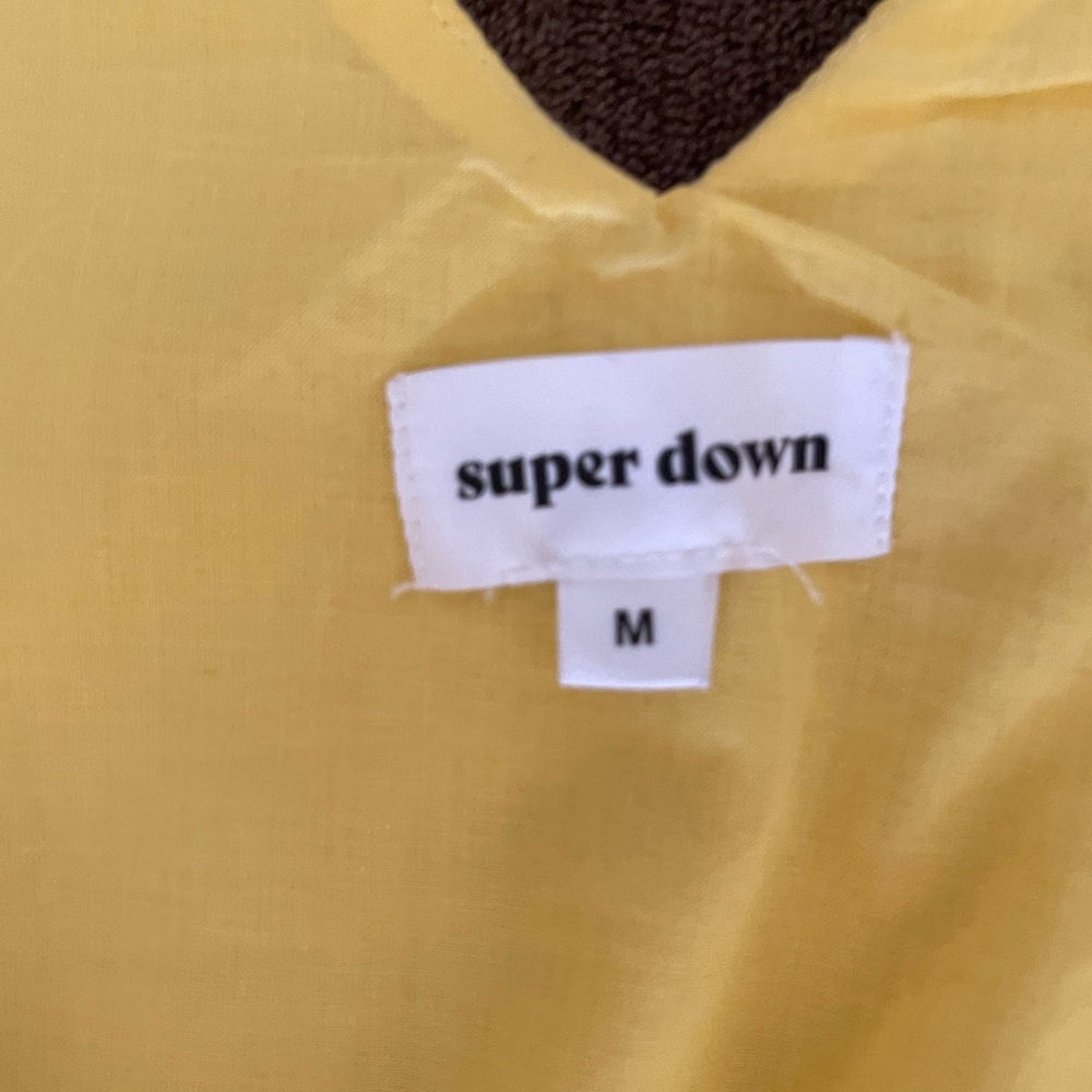 Superdown Yellow Spaghetti-Strap Button Mini Dress - image 3